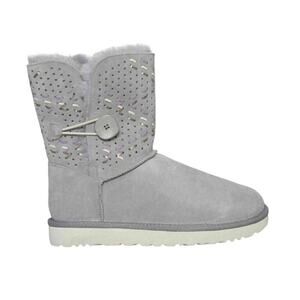 UGG Bailey Button Tehuano Pencil Lead Sheepskin Boots - Size 9